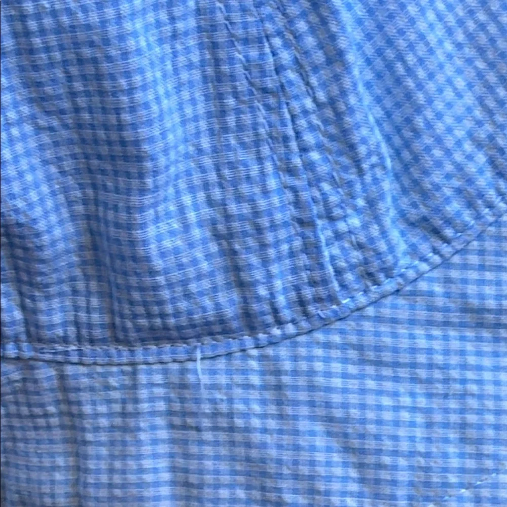 BABY Blue Gingham Wide-Brim Sun Hat